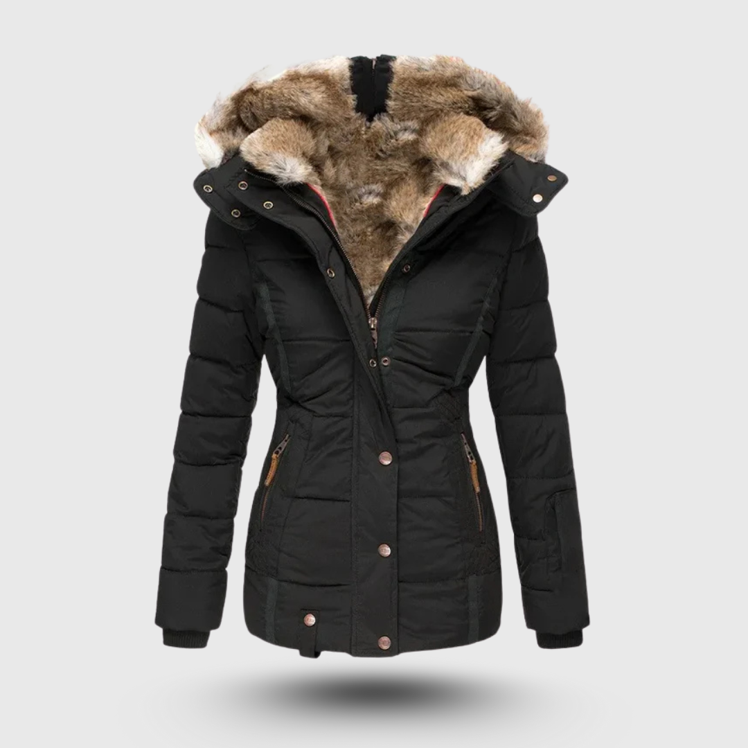 Hanne™ - Vinterjacka med Fluffig Krage och Slim Fit